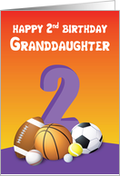 Granddaughter 2nd Birthday Sports Balls card