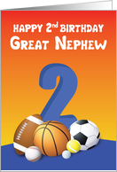 Great Nephew 2nd Birthday Sports Balls card