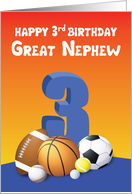 Great Nephew 3rd Birthday Sports Balls card