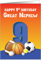 Great Nephew 9th Birthday Sports Balls card