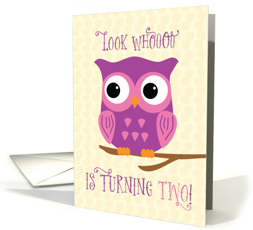 Daughter 2nd Birthday Owl Pink and Purple card (1614046)