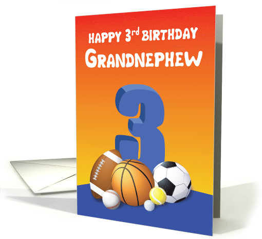 Grandnephew 3rd Birthday Sports Balls card (1614382)