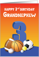 Grandnephew 3rd Birthday Sports Balls card