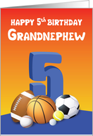 Grandnephew 5th Birthday Sports Balls card