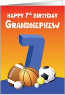 Grandnephew 7th Birthday Sports Balls card