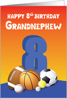 Grandnephew 8th Birthday Sports Balls card