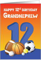Grandnephew 12th Birthday Sports Balls card