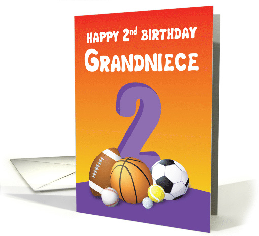 Grandniece 2nd Birthday Sports Balls card (1614478)