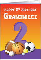 Grandniece 2nd Birthday Sports Balls card