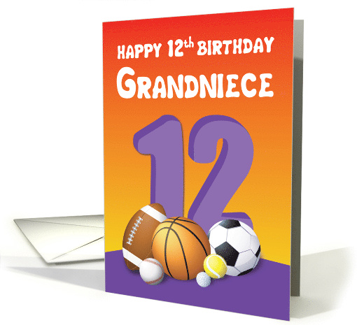 Grandniece 12th Birthday Sports Balls card (1614500)