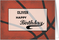 Custom Name Basketball Birthday Large Grunge Ball card