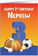 Nephew 3rd Birthday Sports Balls card