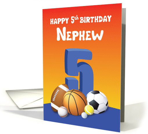 Nephew 5th Birthday Sports Balls card (1616842)