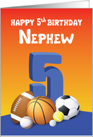 Nephew 5th Birthday Sports Balls card