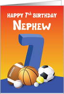 Nephew 7th Birthday Sports Balls card