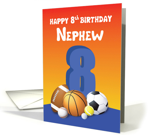 Nephew 8th Birthday Sports Balls card (1616856)