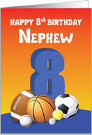 Nephew 8th Birthday Sports Balls card