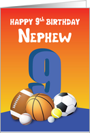 Nephew 9th Birthday Sports Balls card