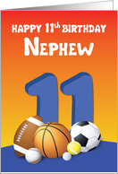 Nephew 11th Birthday Sports Balls card