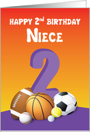 Niece 2nd Birthday Sports Balls card