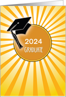 Custom Year 2022 Graduation Hat on Sun card