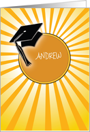 Custom Name Graduation Hat on Sun card