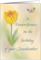 Grandmother Birthday Remembrance Watercolor Flower Butterfly card