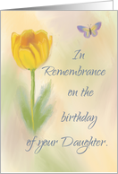 Daughter Birthday Remembrance Watercolor Flower Butterfly card