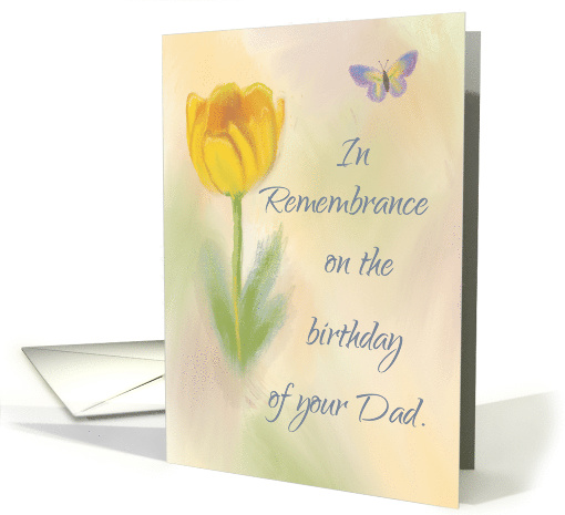 Dad Birthday Remembrance Watercolor Flower Butterfly card (1617192)
