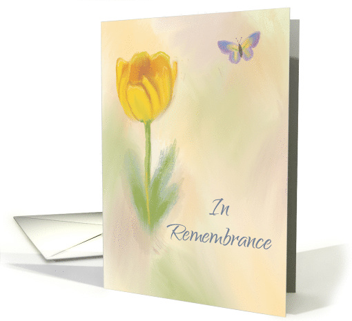 Birthday Remembrance Watercolor Flower Butterfly card (1617202)