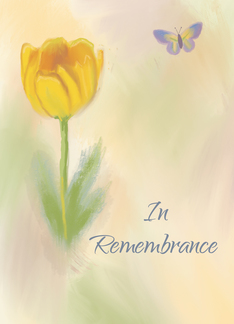 Birthday Remembrance Watercolor Flower Butterfly