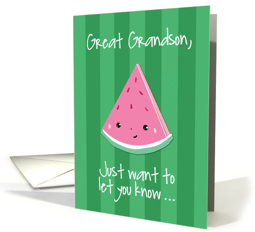 Great Grandson Hello One In a Melon card (1617290)