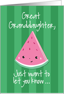 Great Granddaughter Hello Thinking of You One In a Melon card