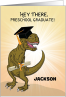 Custom Name Preschool Pre-K Graduation T-Rex Dinosaur card