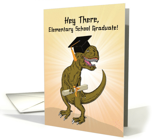 Elementary School Graduation T-Rex Dinosaur card (1618454)