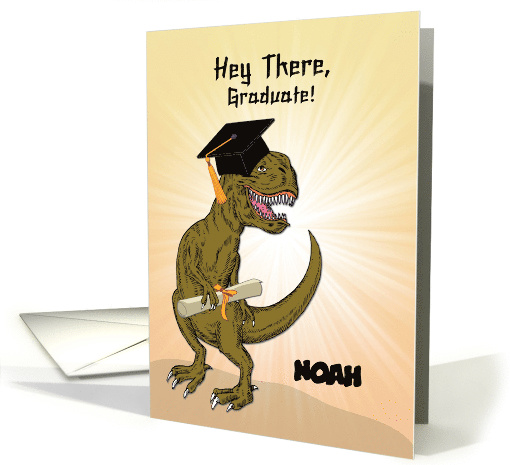 Customizable Name Graduation T-Rex Dinosaur card (1618460)