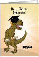 Customizable Name Graduation T-Rex Dinosaur card