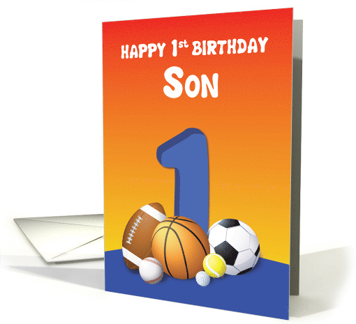 Son 1st Birthday Sports Balls card (1619548)