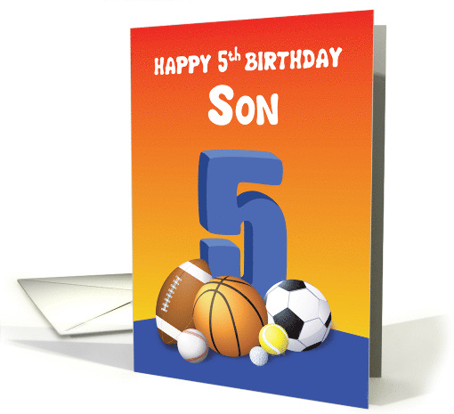 Son 5th Birthday Sports Balls card (1619556)