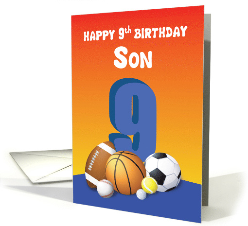 Son 9th Birthday Sports Balls card (1619566)