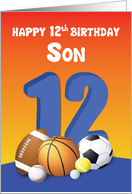 Son 12th Birthday Sports Balls card