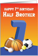 Half Brother 7th Birthday Sports Balls card
