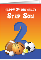 Step Son 2nd Birthday Sports Balls card