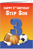 Step Son 3rd Birthday Sports Balls card