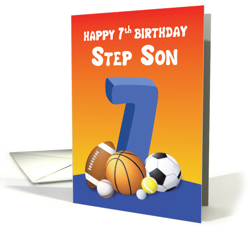 Step Son 7th Birthday Sports Balls card (1621780)
