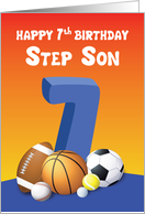 Step Son 7th Birthday Sports Balls card