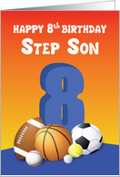 Step Son 8th Birthday Sports Balls card