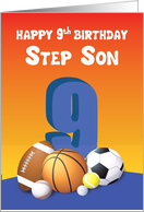 Step Son 9th Birthday Sports Balls card