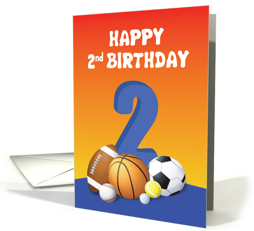 Boy 2nd Birthday Sports Balls card (1622186)