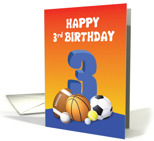Boy 3rd Birthday Sports Balls card (1622188)